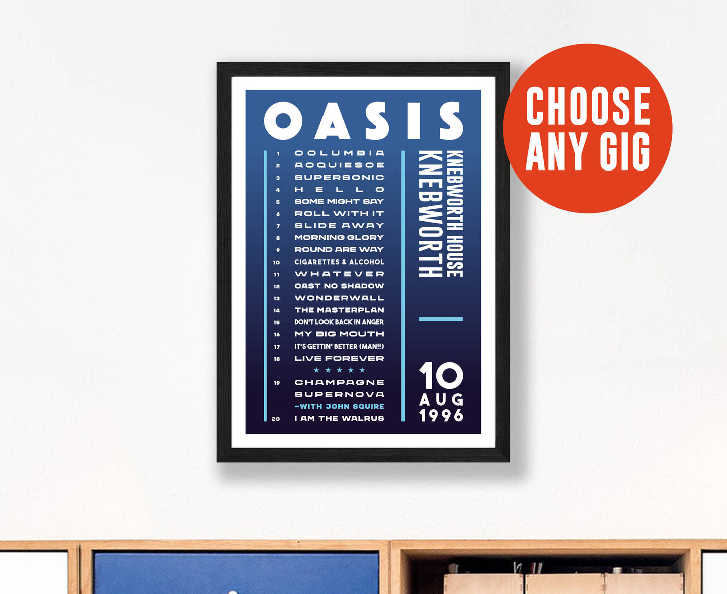 Custom Setlist Poster – Choose Any Gig