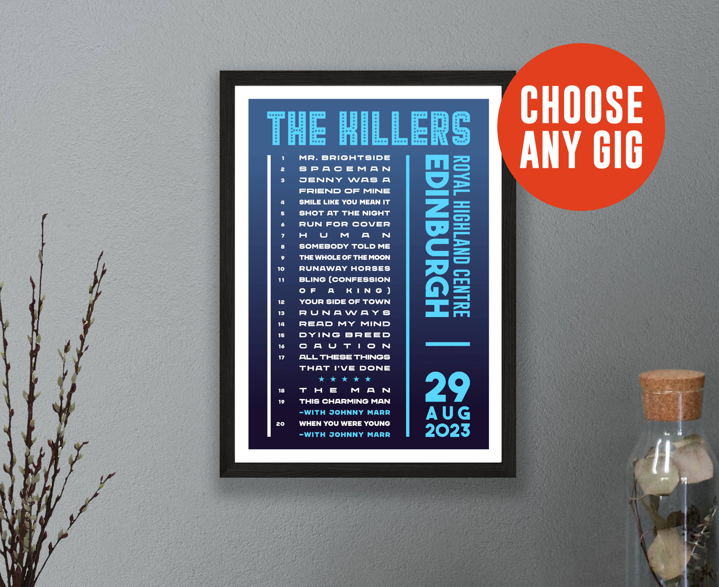 Custom Setlist Poster – Choose Any Gig