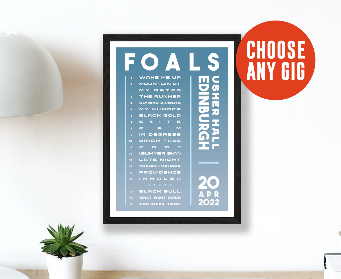 Custom Setlist Poster – Choose Any Gig