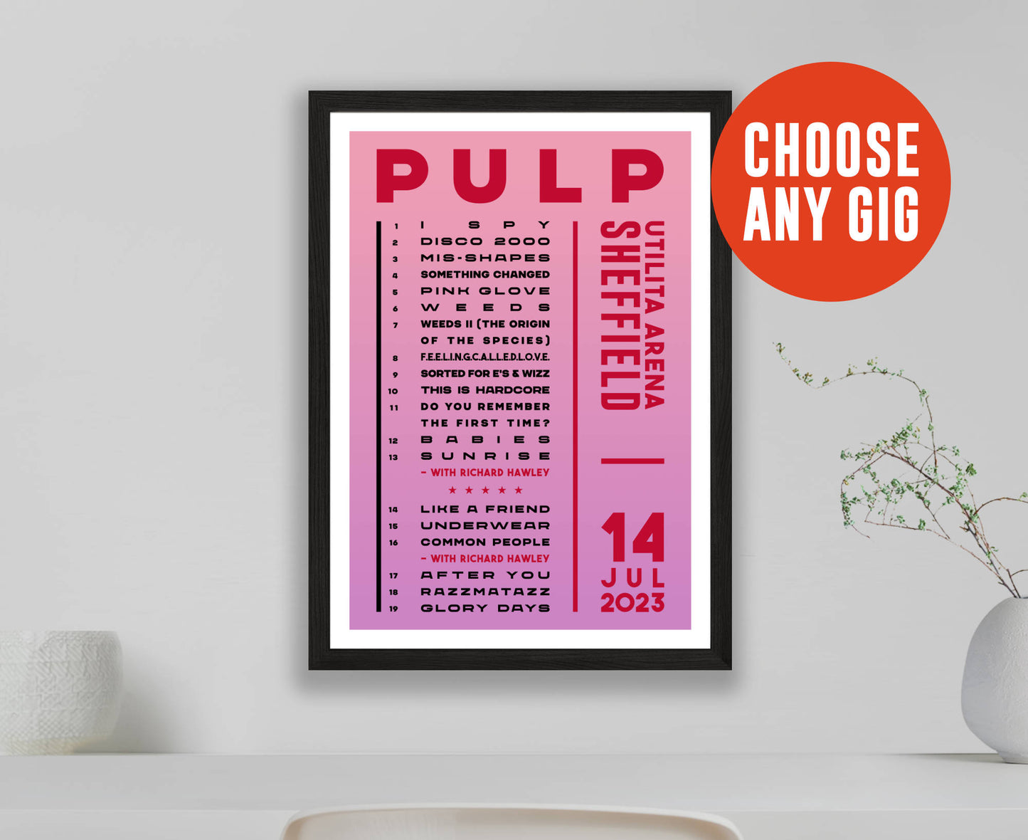Custom Setlist Poster – Choose Any Gig