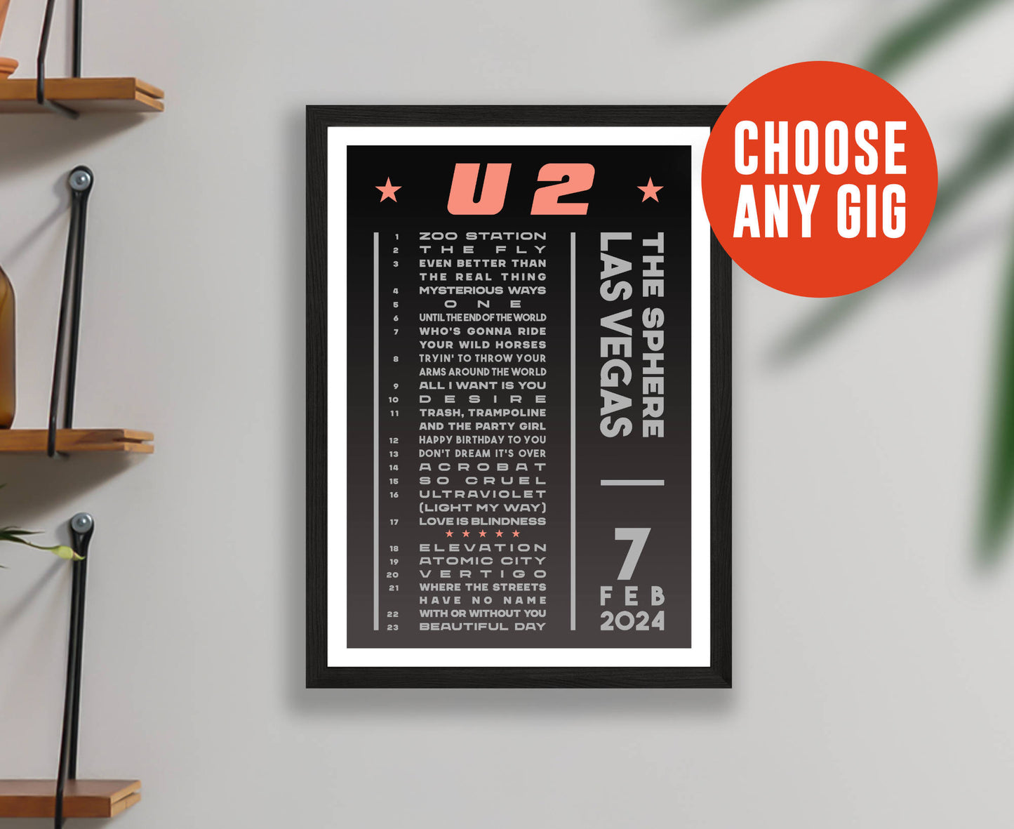 Custom Setlist Poster – Choose Any Gig