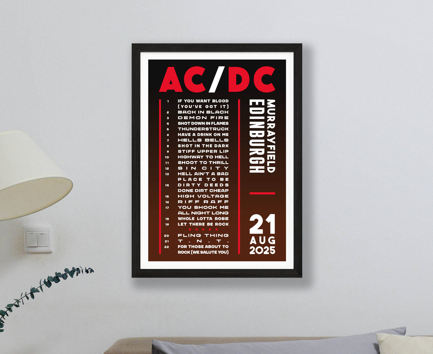 AC/DC 2024-2025 Setlist Poster