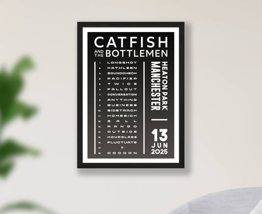 Catfish and the Bottlemen 2025 Tour Setlist Poster