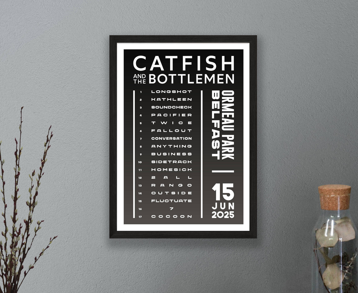 Catfish and the Bottlemen 2025 Tour Setlist Poster