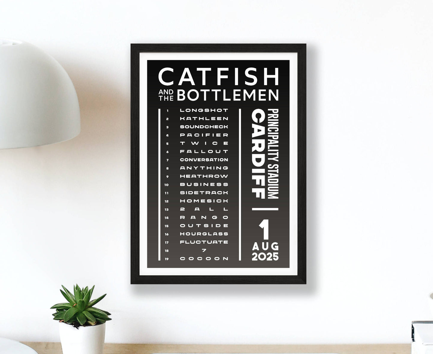 Catfish and the Bottlemen 2025 Tour Setlist Poster
