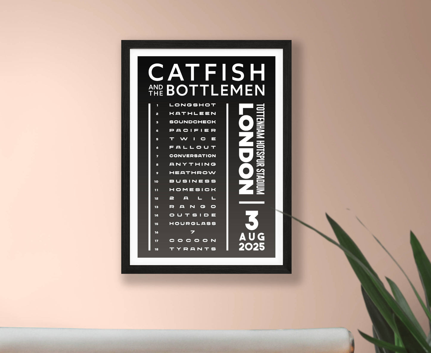 Catfish and the Bottlemen 2025 Tour Setlist Poster