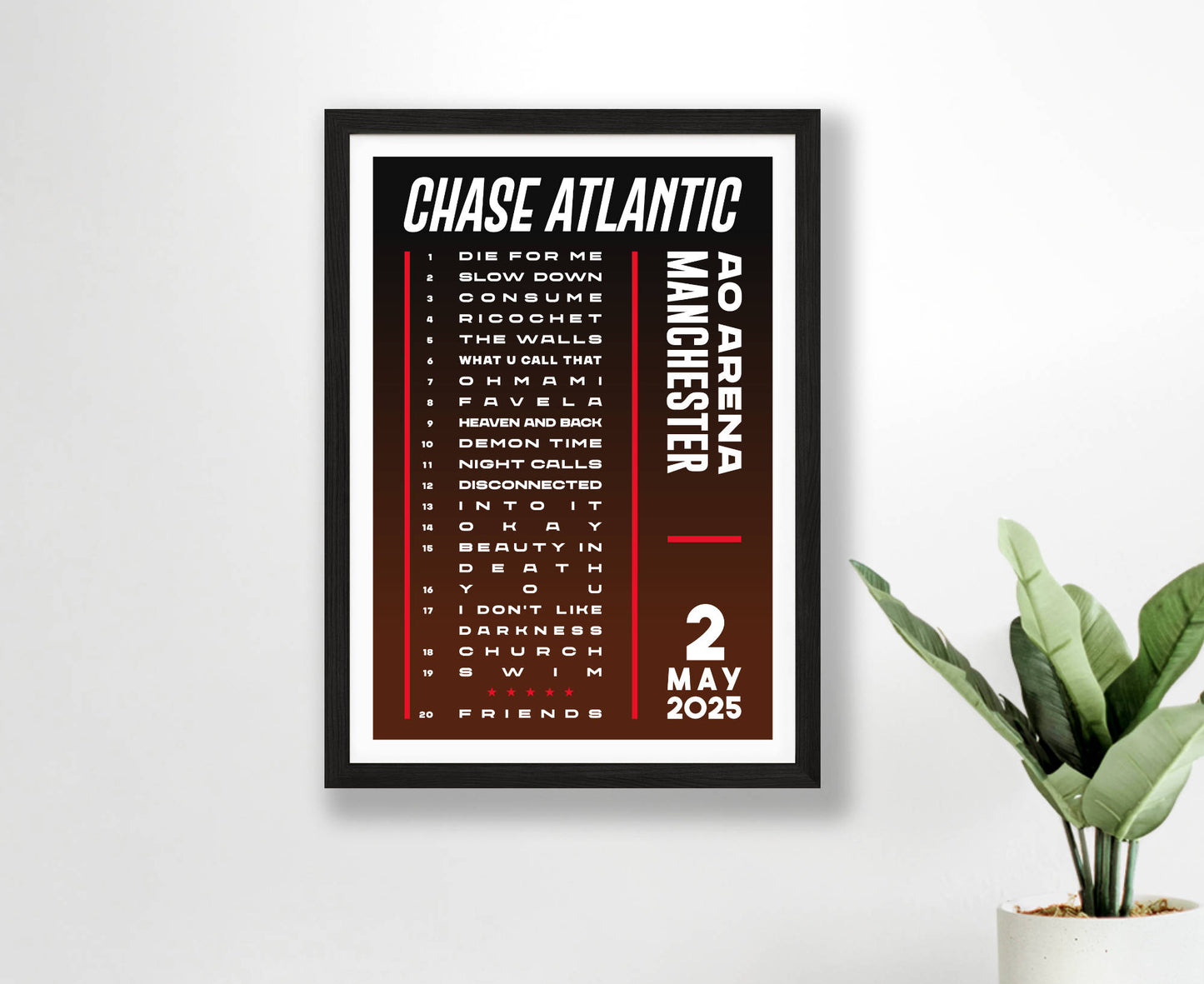 Chase Atlantic 2025 Tour Setlist Poster