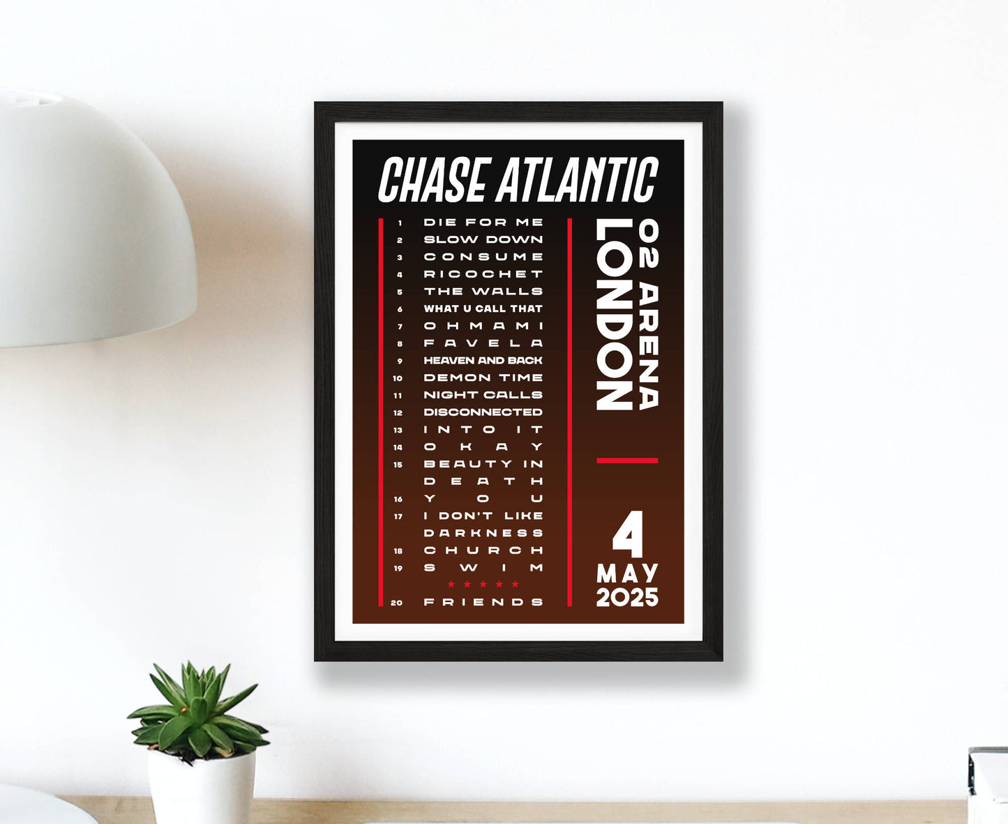Chase Atlantic 2025 Tour Setlist Poster