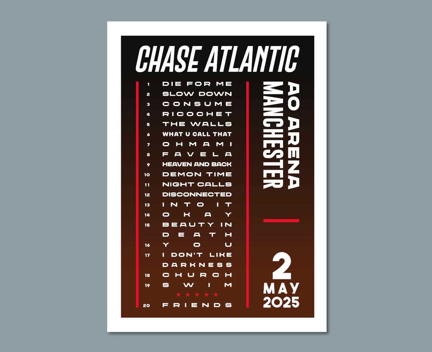 Chase Atlantic UK tour poster print