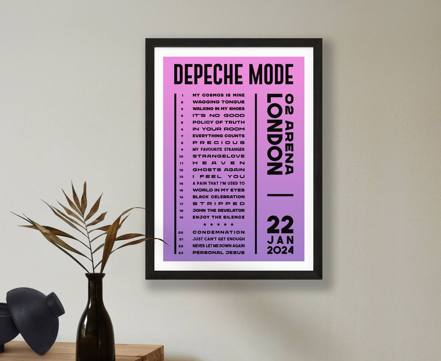 Depeche Mode 2024 Tour Setlist Poster