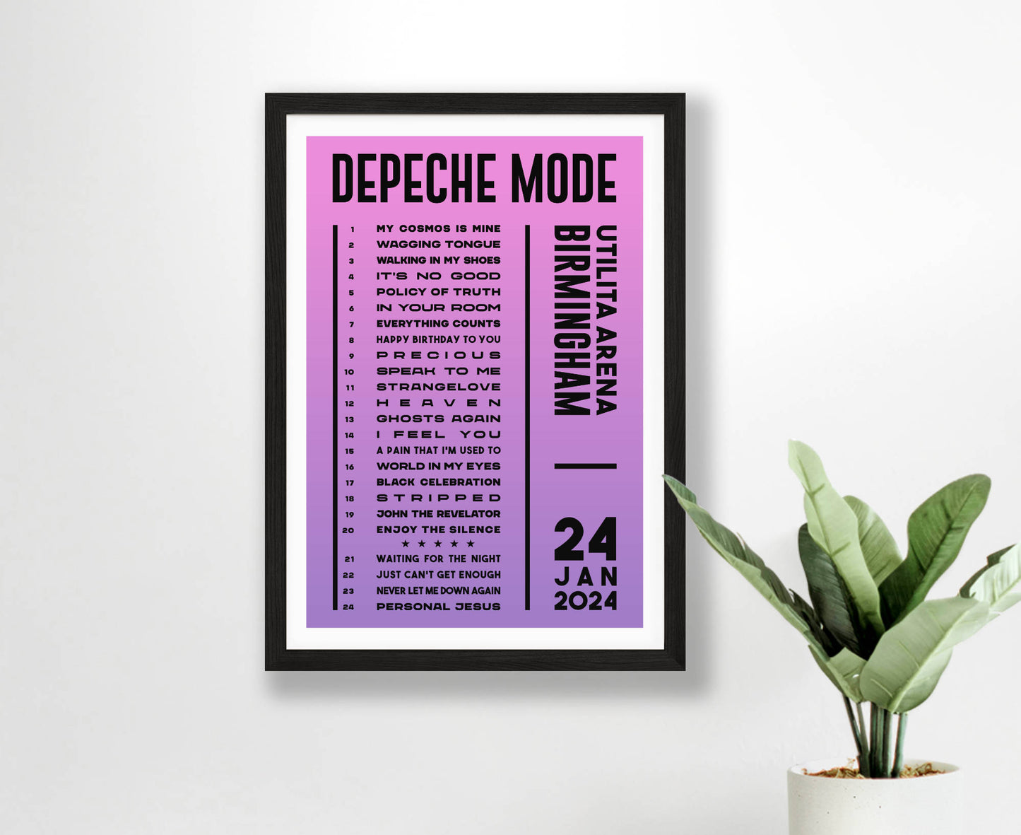 Depeche Mode 2024 Tour Setlist Poster