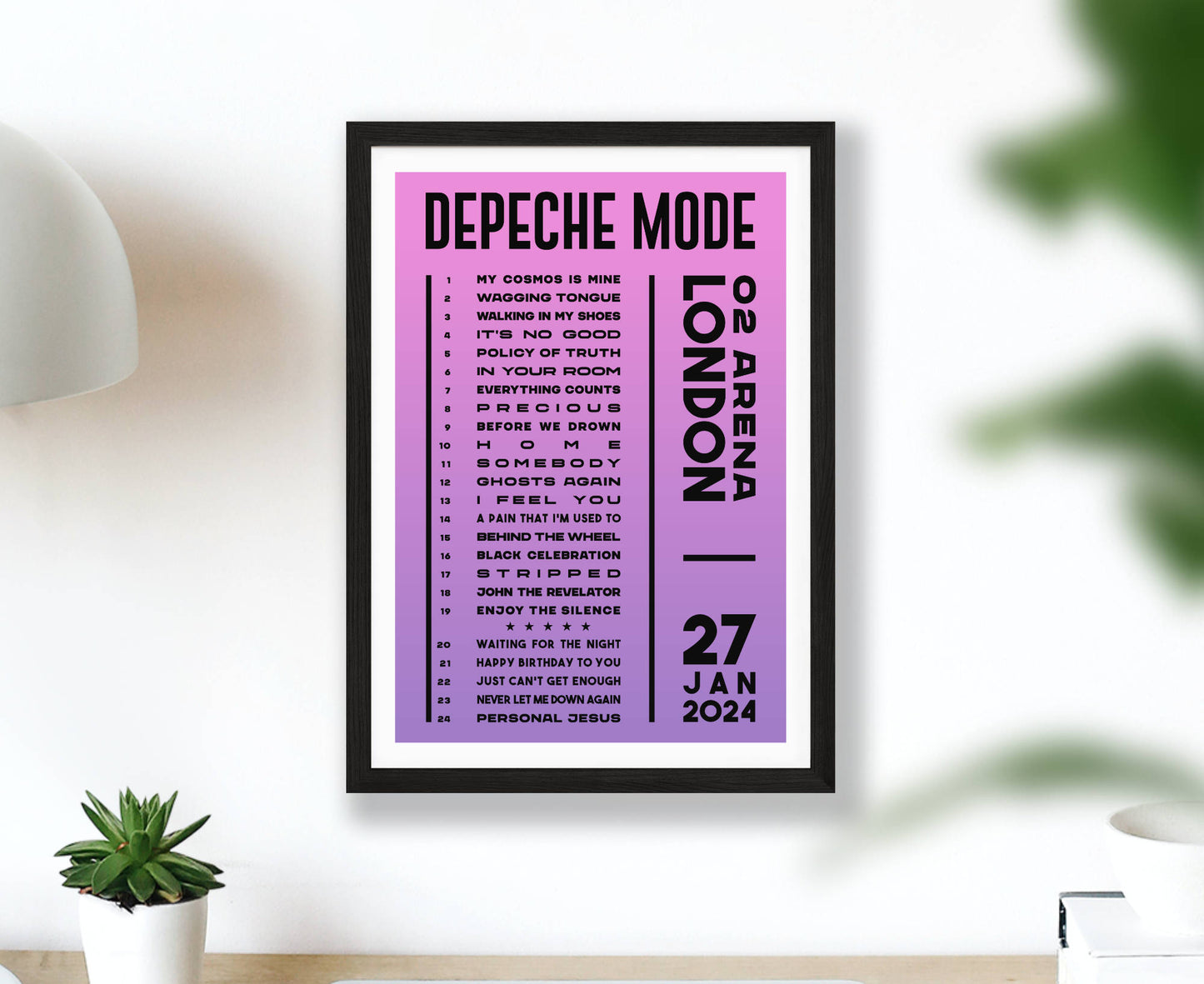 Depeche Mode 2024 Tour Setlist Poster