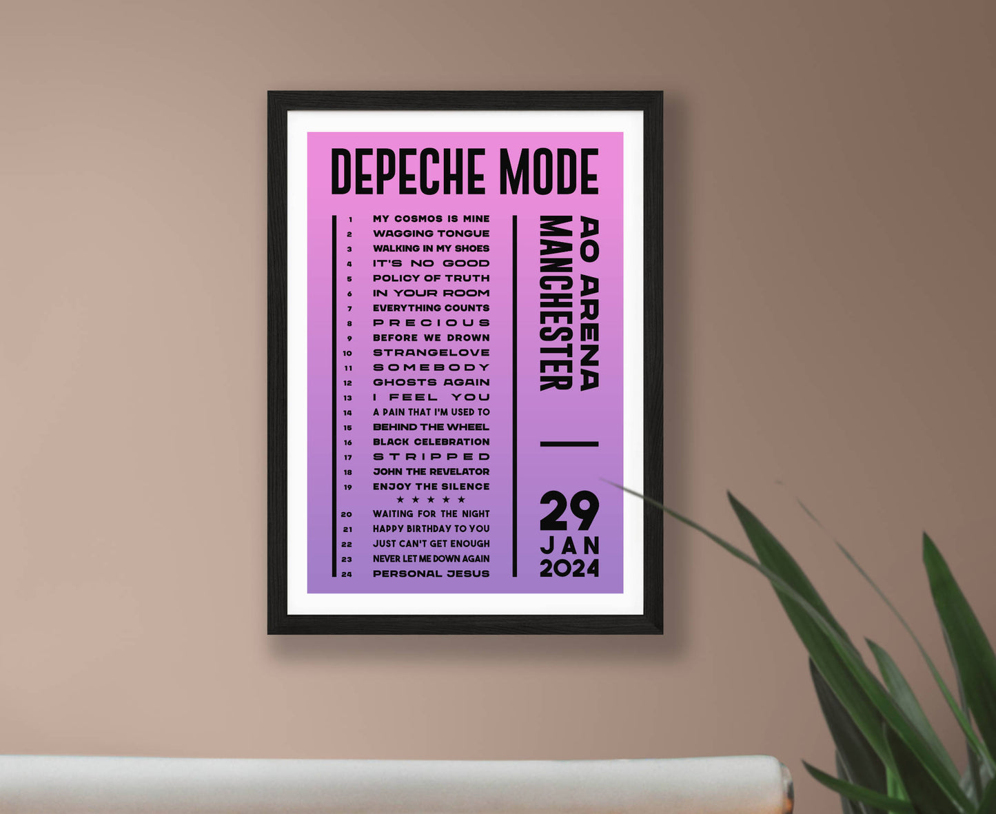 Depeche Mode 2024 Tour Setlist Poster