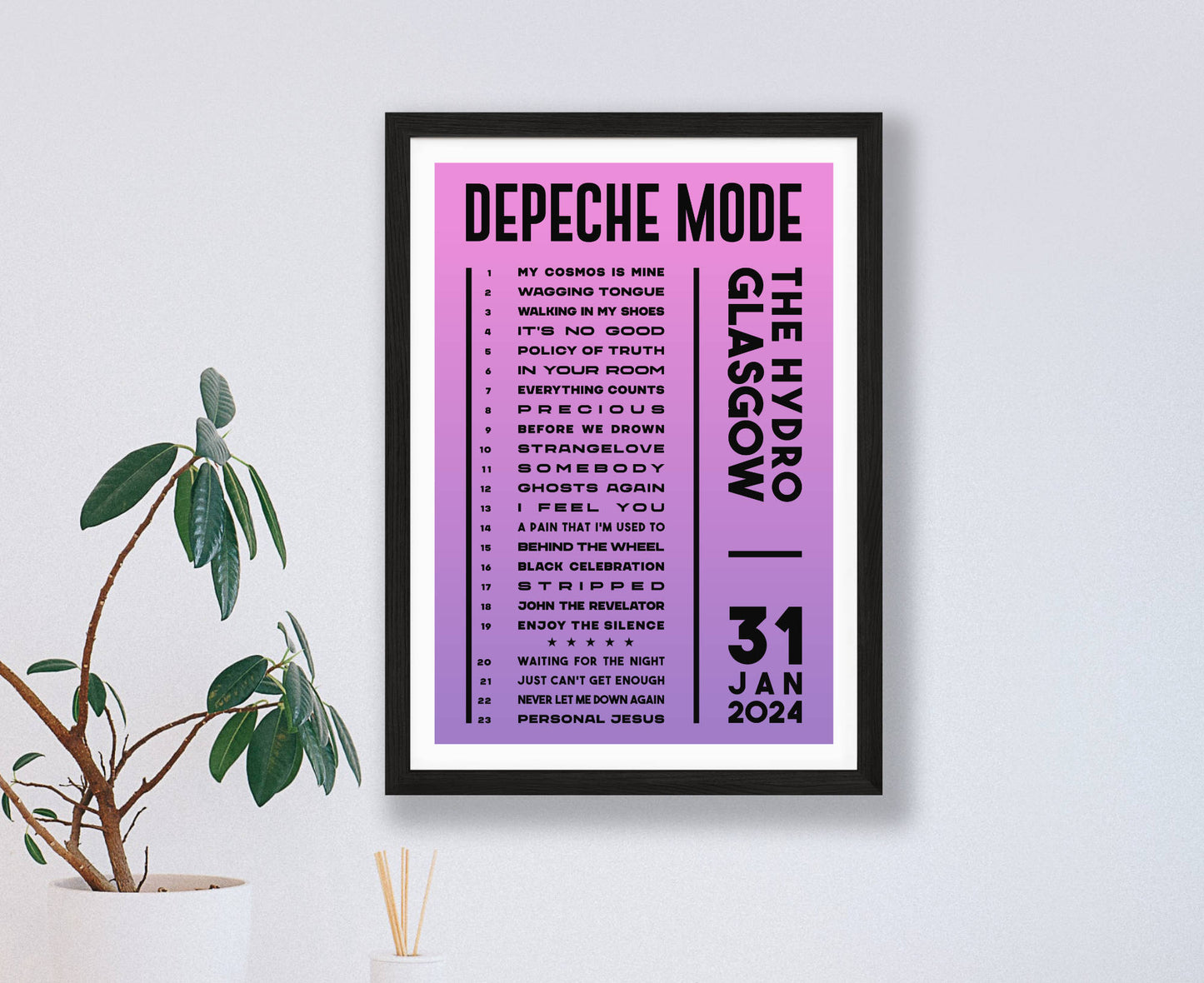 Depeche Mode 2024 Tour Setlist Poster