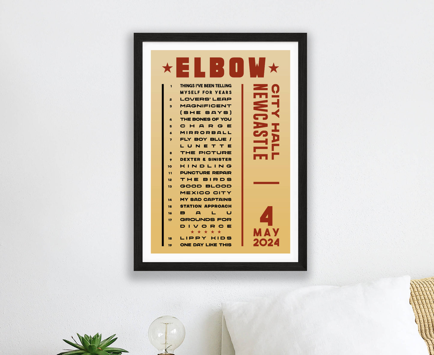 Elbow 2024 Tour Setlist Poster