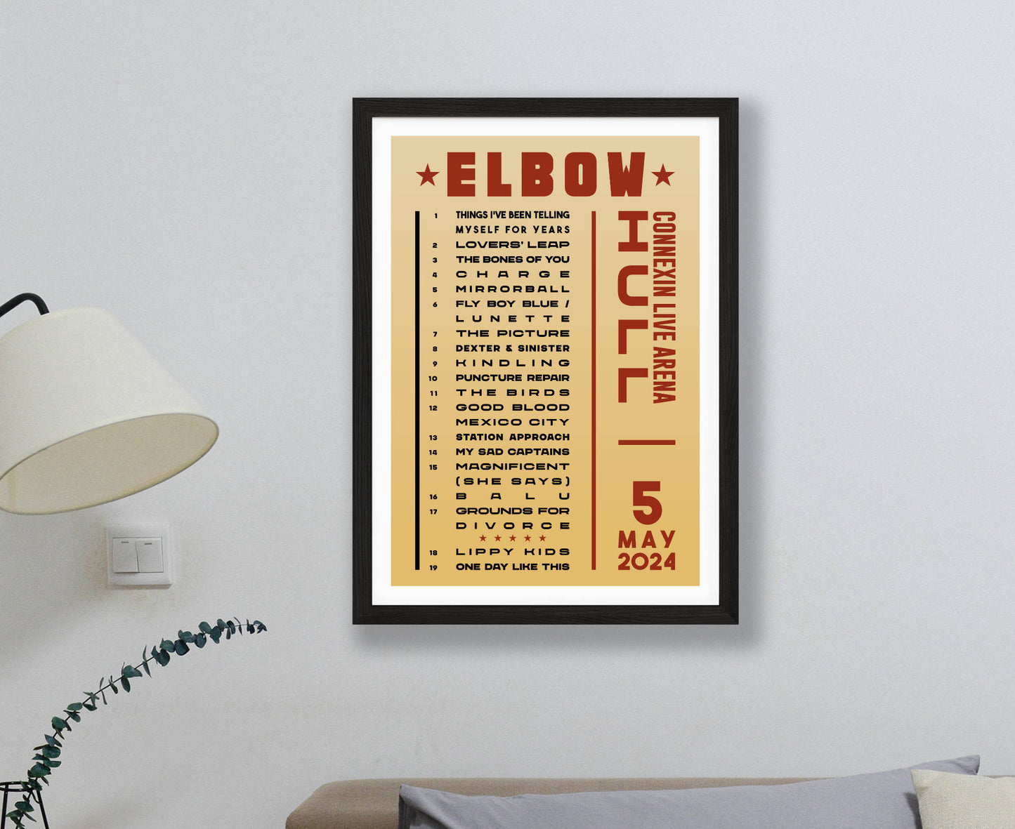 Elbow 2024 Tour Setlist Poster