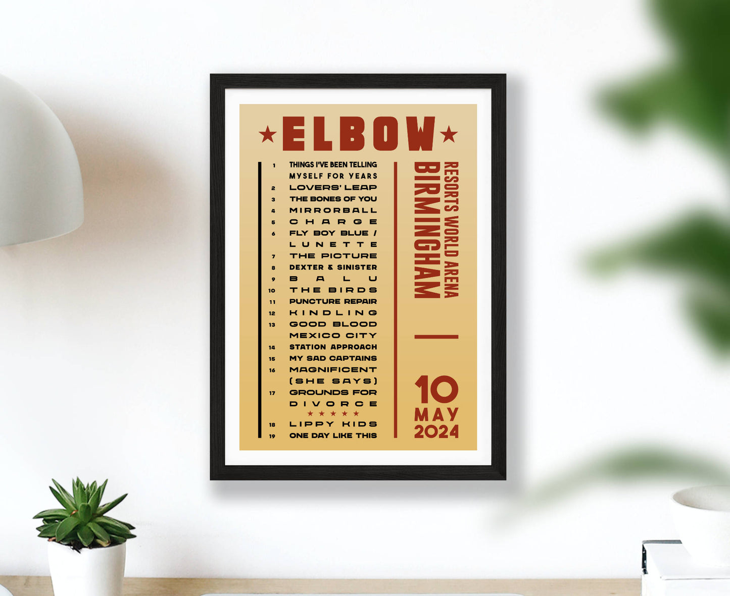 Elbow 2024 Tour Setlist Poster