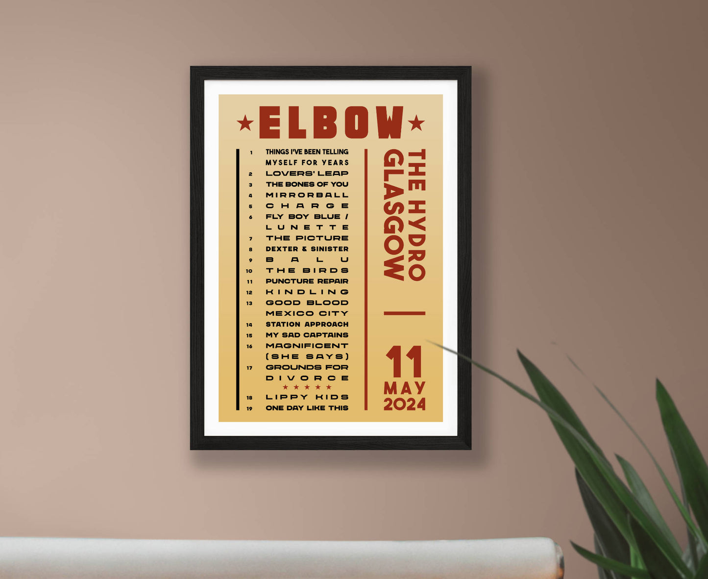 Elbow 2024 Tour Setlist Poster