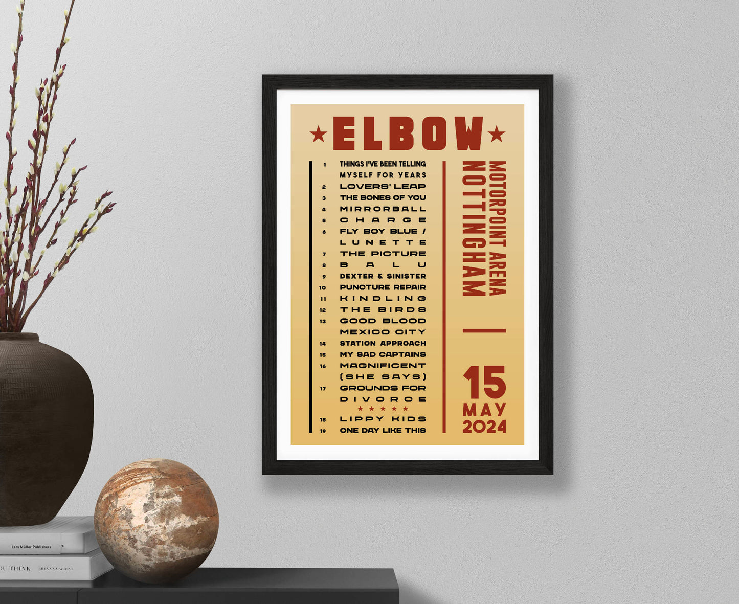 Elbow 2024 Tour Setlist Poster