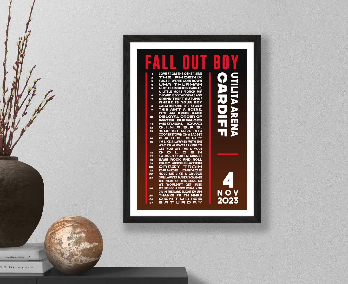 Fall Out Boy 2023 Tour Setlist Poster