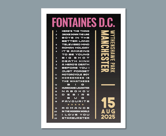 Fontaines D.C. 2025 Tour Poster Design