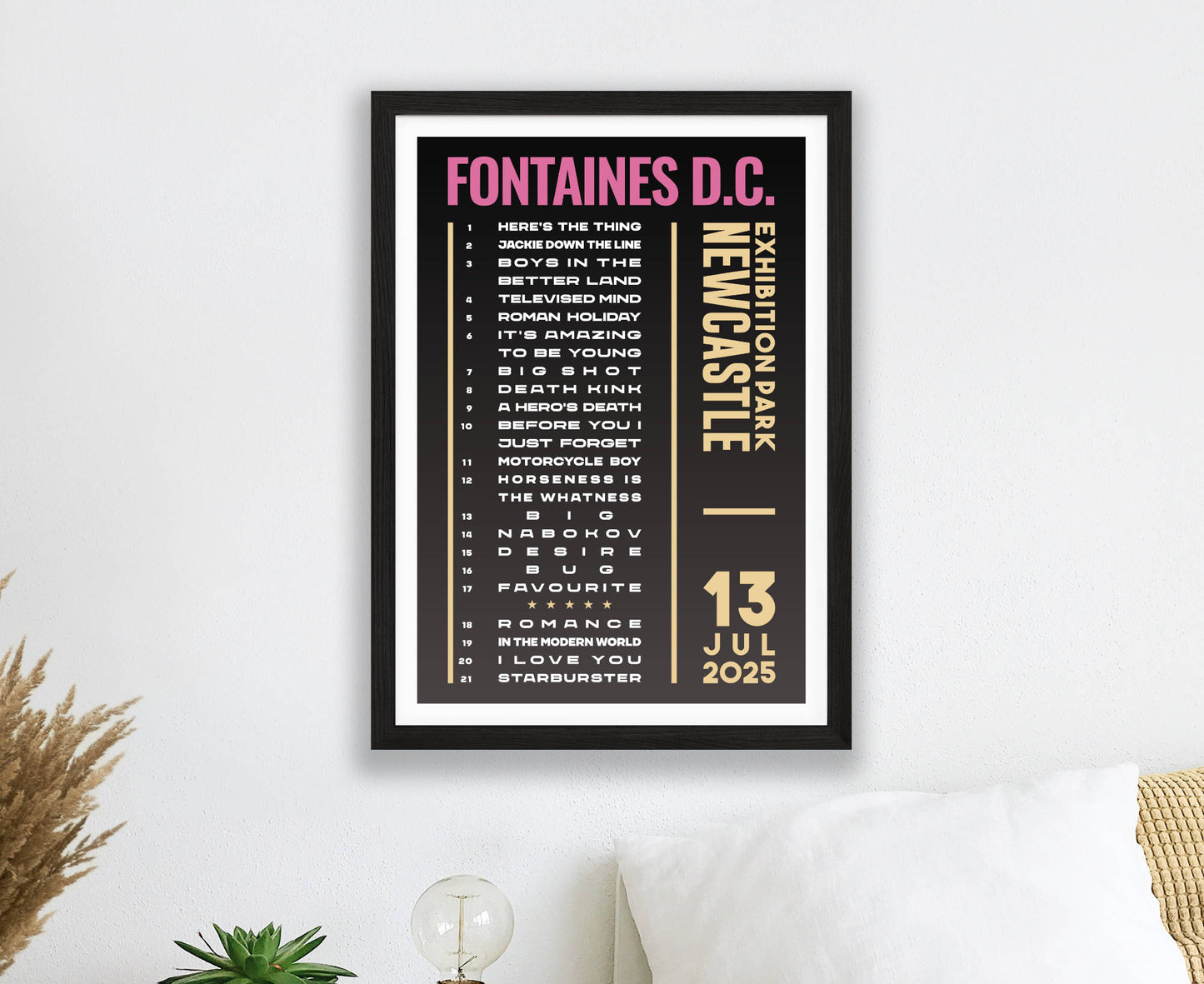Fontaines D.C. 2025 Tour Setlist Poster