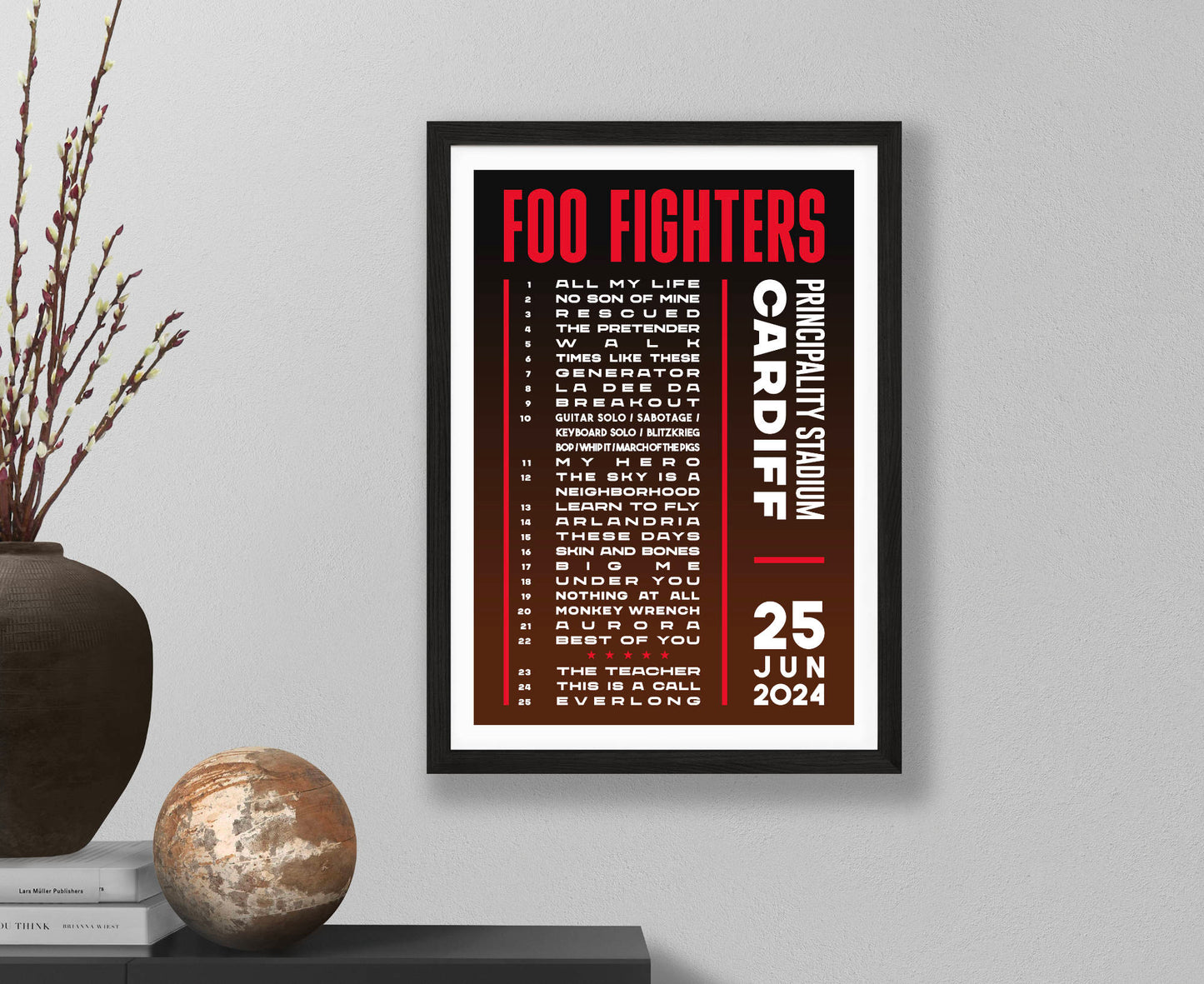 Foo Fighters 2024 Tour Setlist Poster