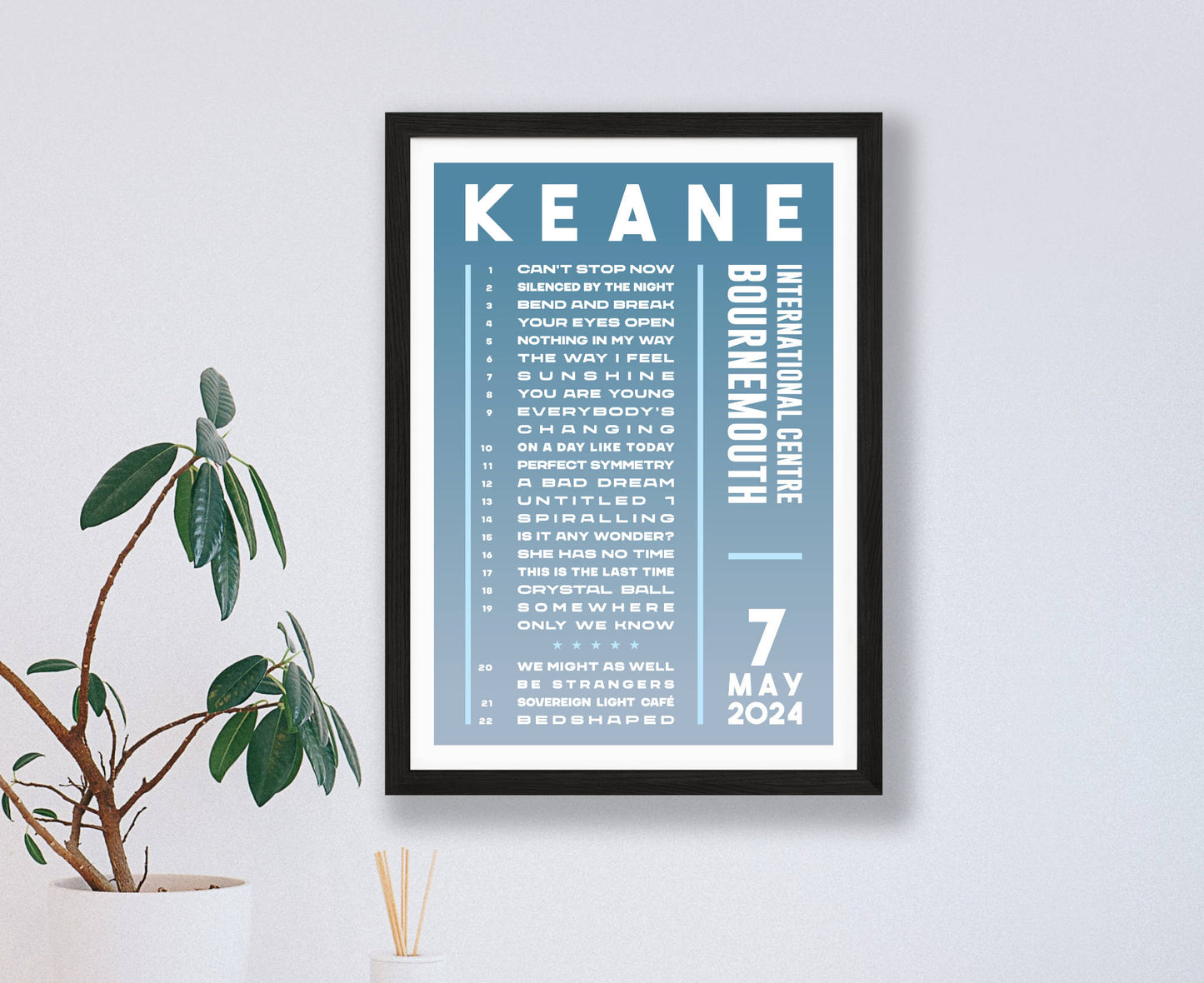 Keane 2024 Tour Setlist Poster
