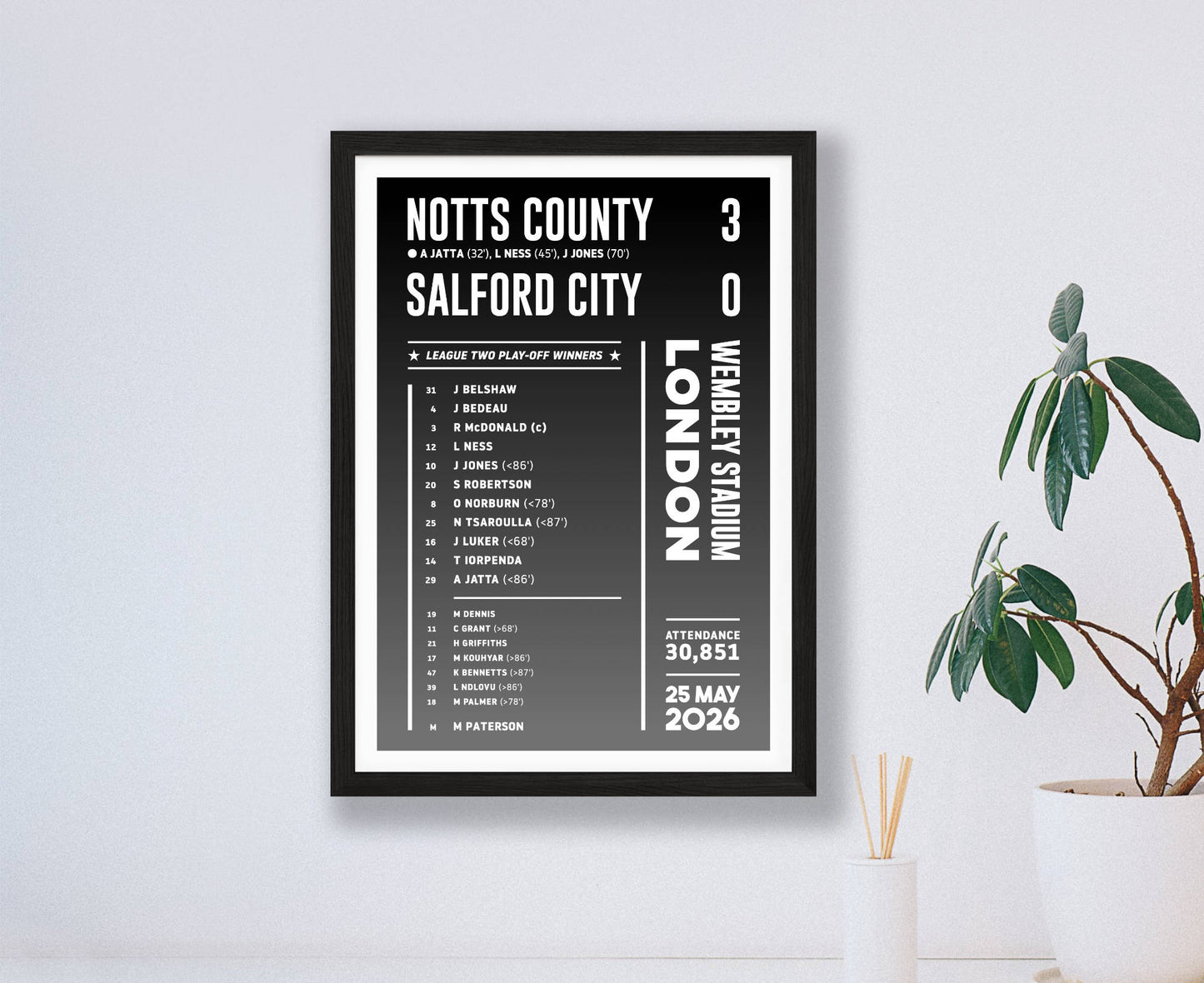 Notts County 2026 League Two Play-Off Final Lineup Poster