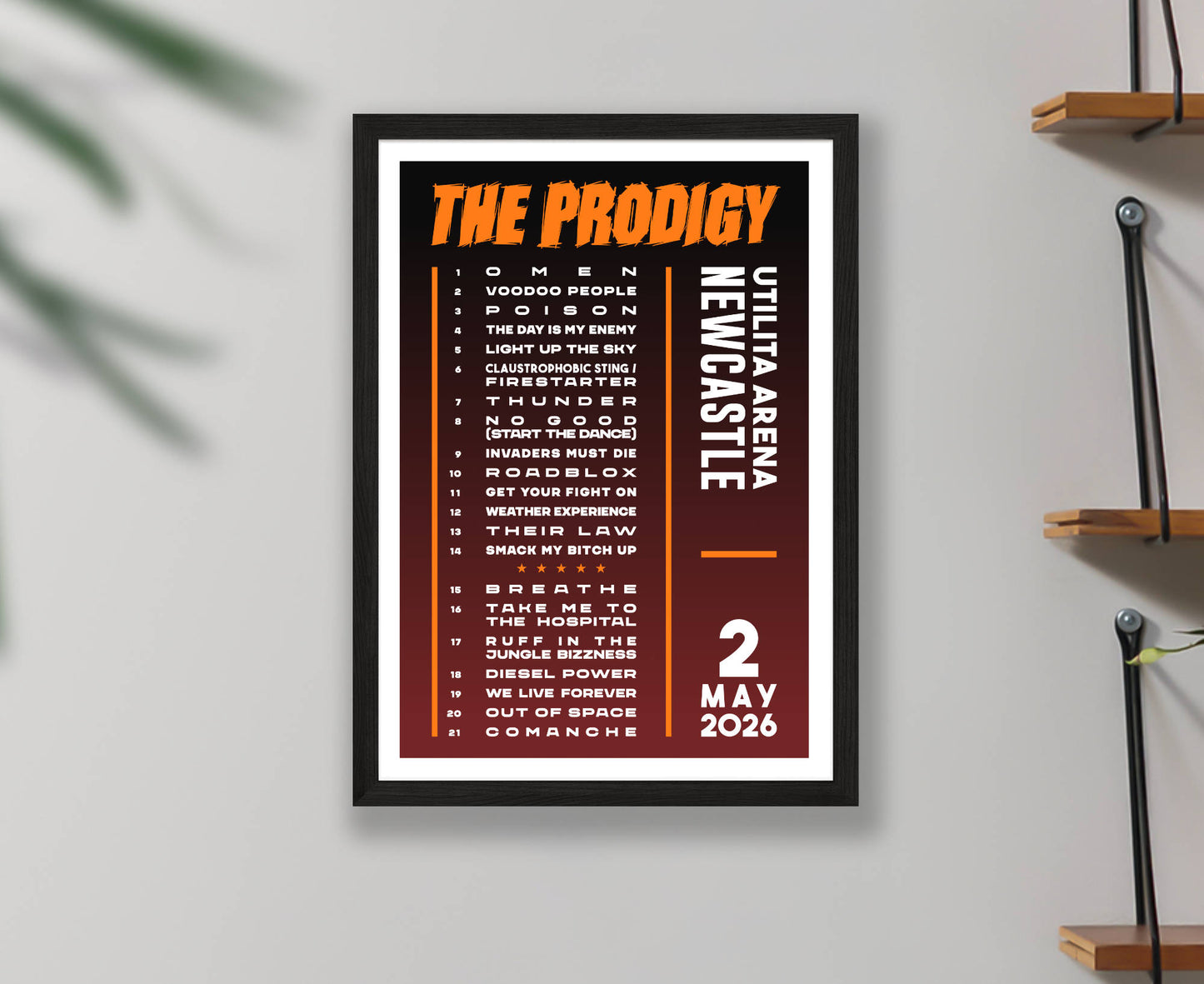 The Prodigy 2026 Tour Setlist Poster