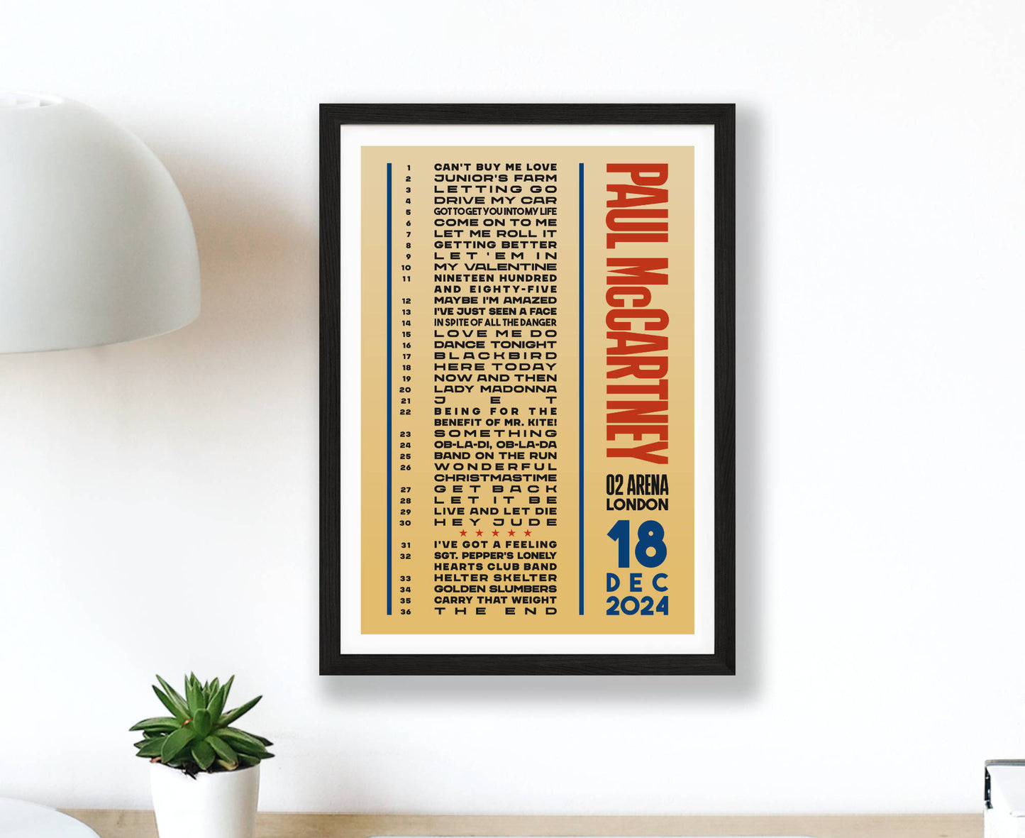 Paul McCartney 2024 Tour Setlist Poster