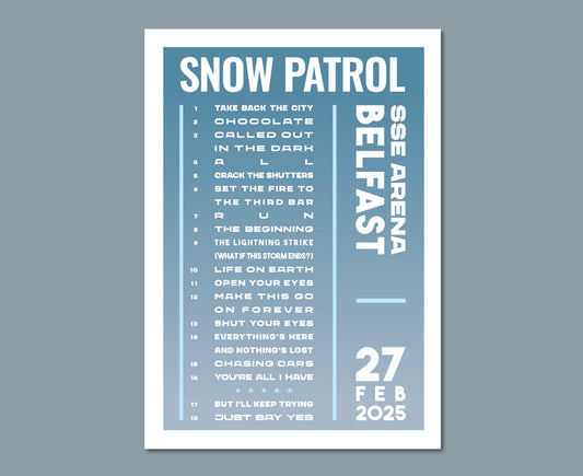 Snow Patrol 2025 tour poster design