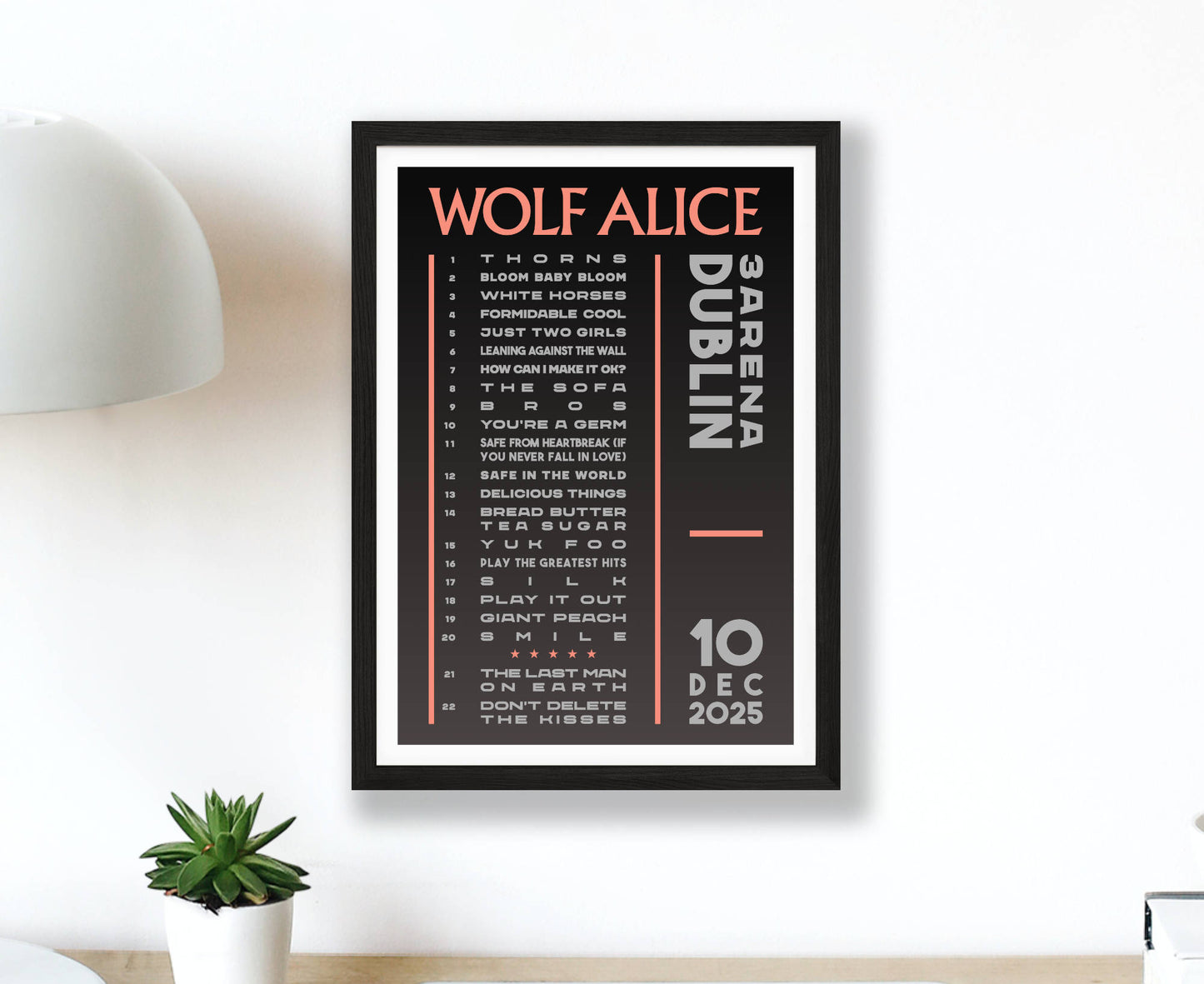 Wolf Alice 2025 Tour Setlist Poster