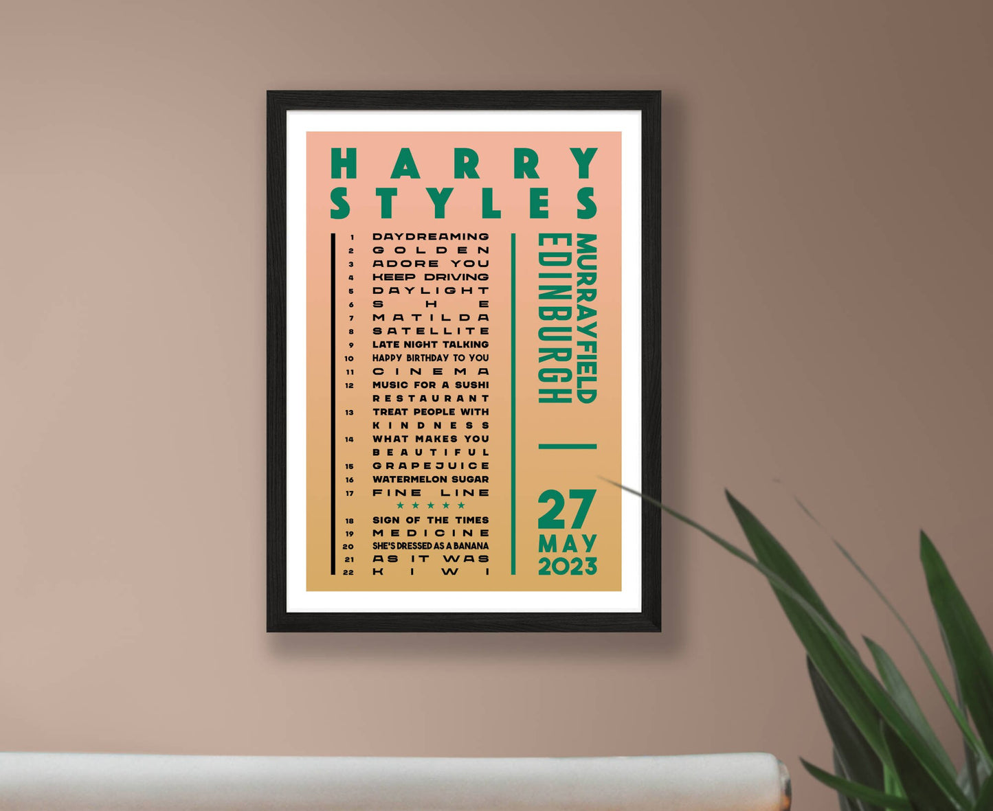 Harry Styles 2023 Tour Setlist Poster