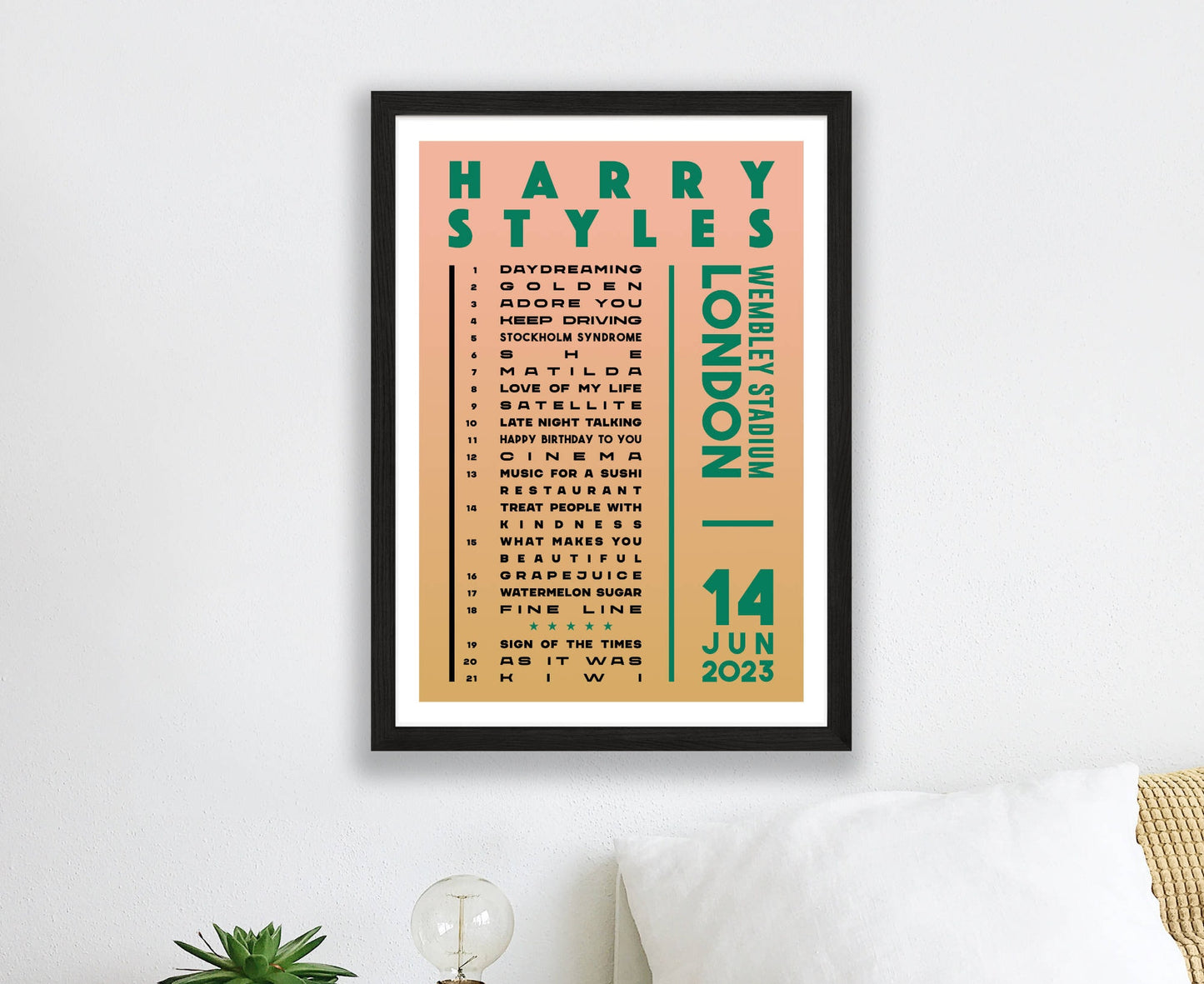 Harry Styles 2023 Tour Setlist Poster