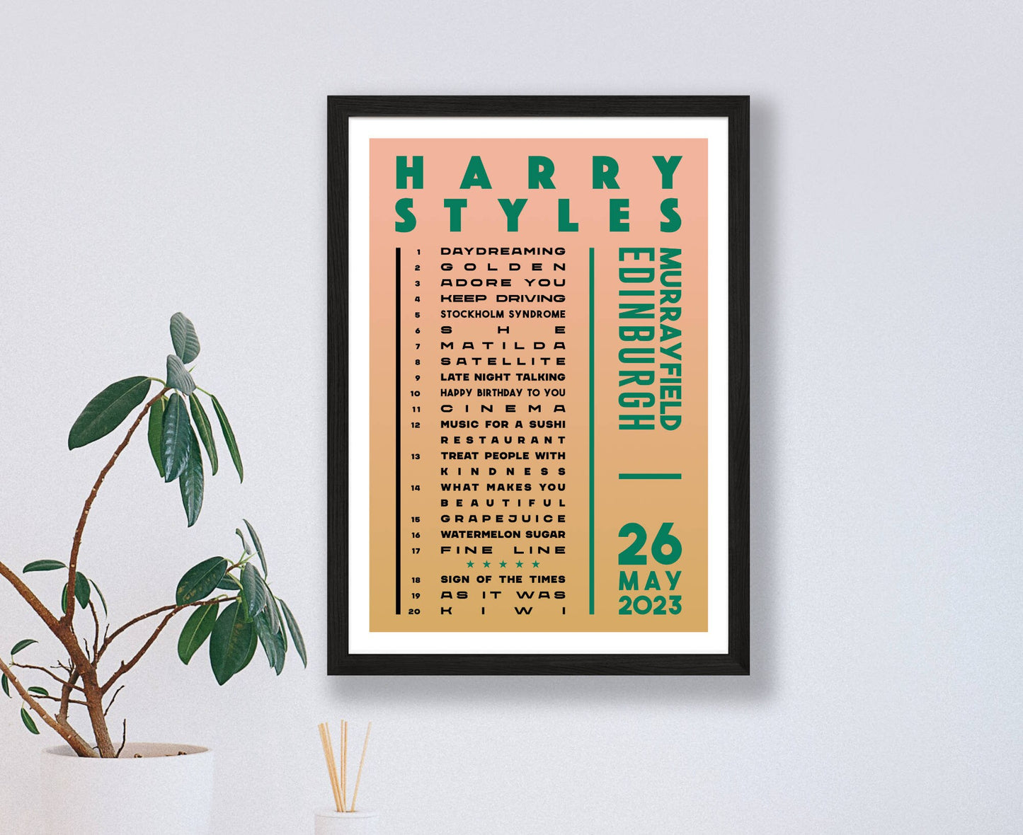 Harry Styles 2023 Tour Setlist Poster
