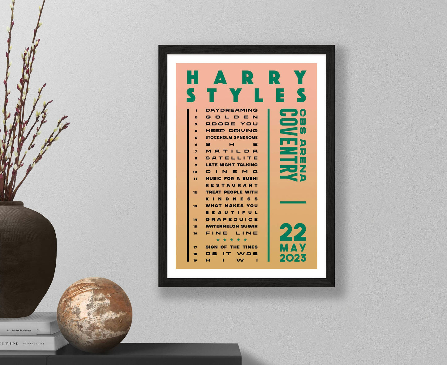 Harry Styles 2023 Tour Setlist Poster