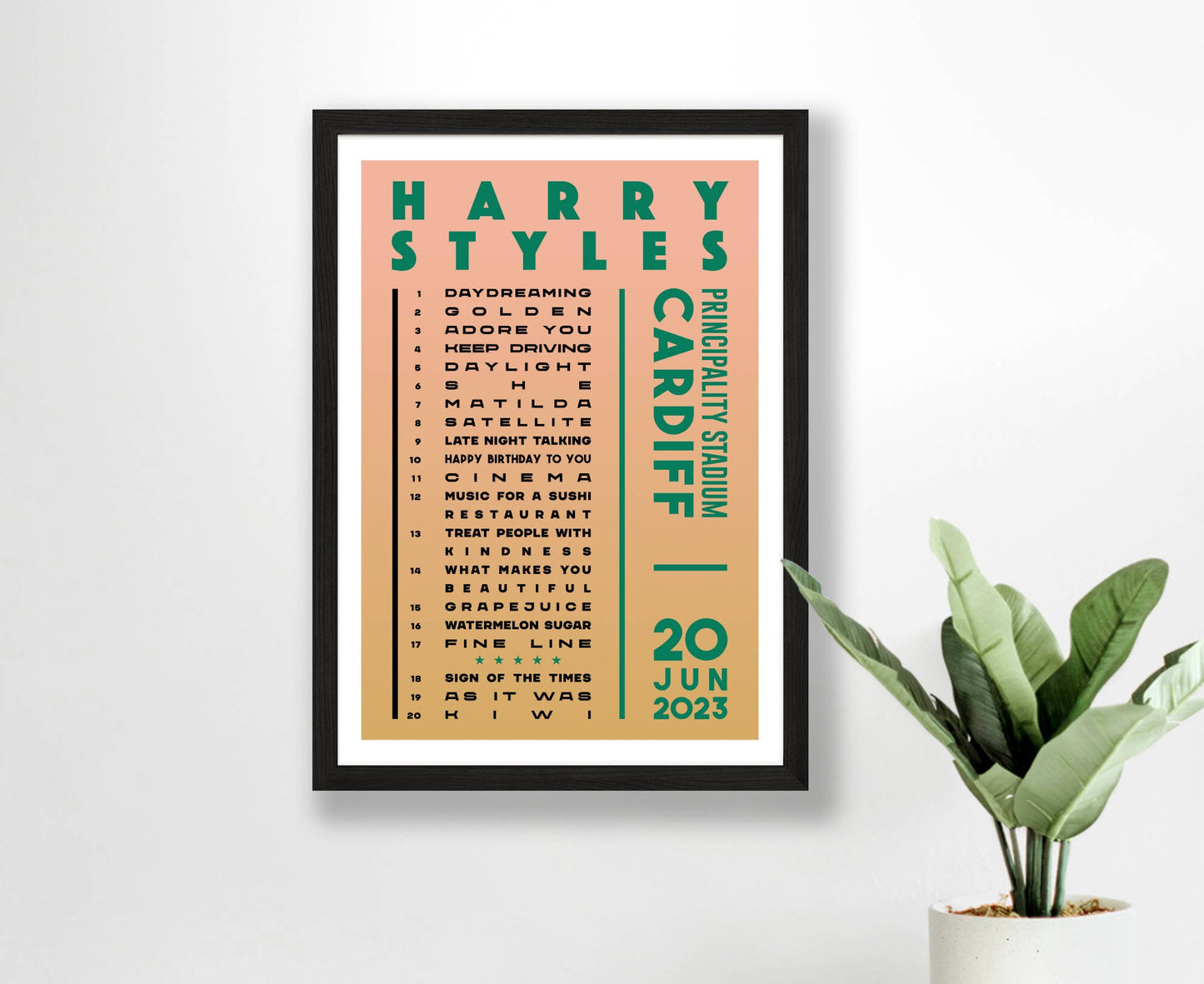 Harry Styles 2023 Tour Setlist Poster