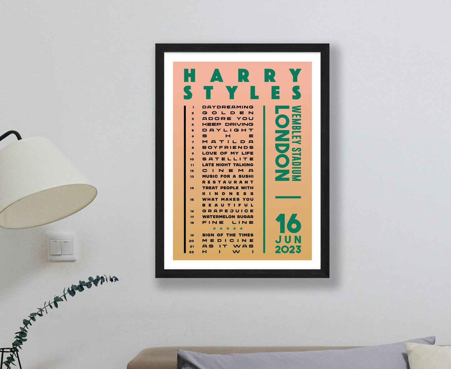 Harry Styles 2023 Tour Setlist Poster