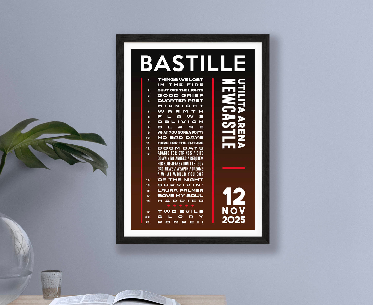Bastille 2025 Tour Setlist Poster
