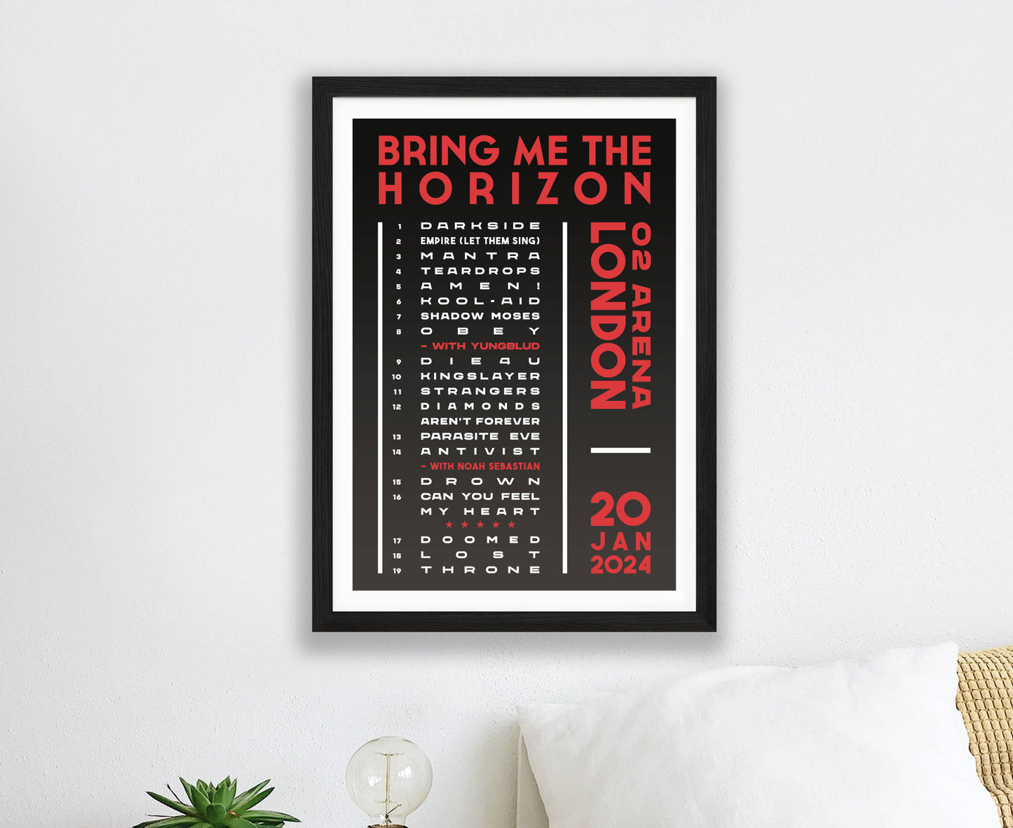 Bring Me The Horizon 2024 Tour Setlist Poster