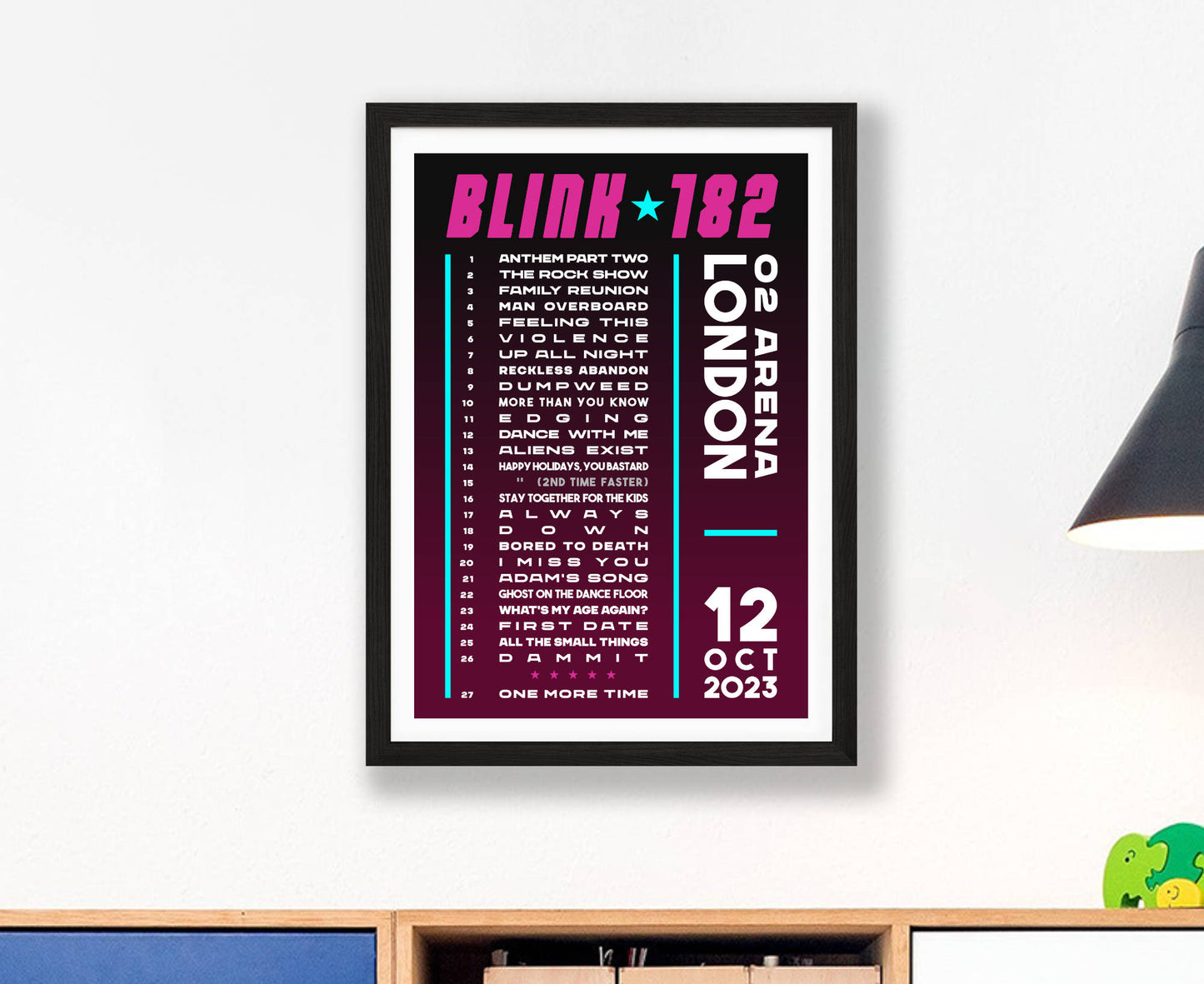 Blink-182 2023-2024 Tour Setlist Poster