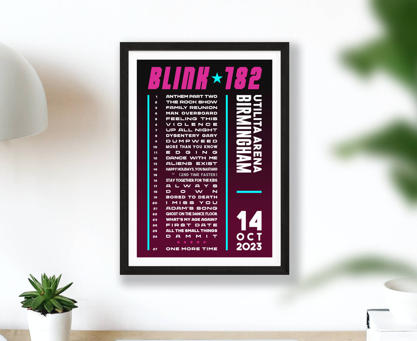 Blink-182 2023-2024 Tour Setlist Poster