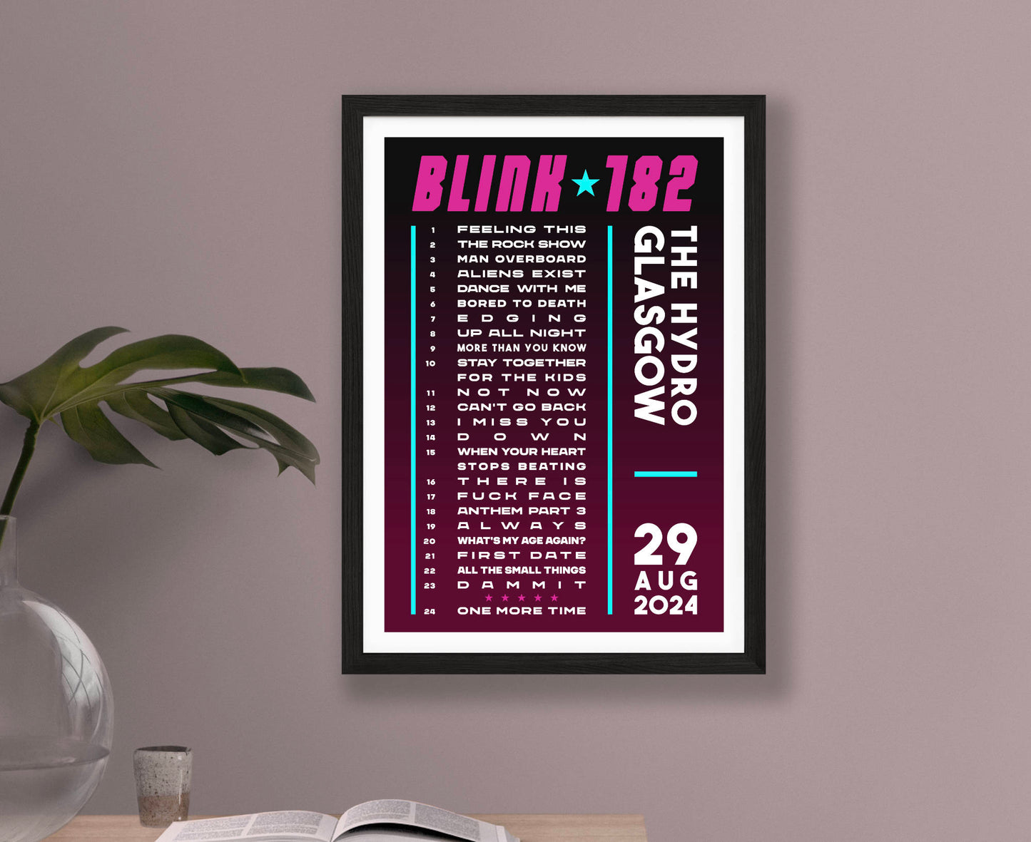 Blink-182 2023-2024 Tour Setlist Poster