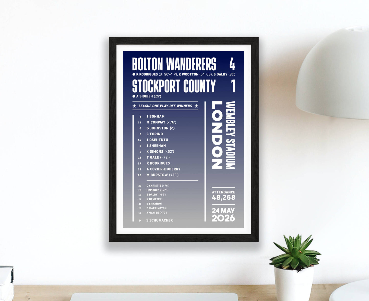 Bolton 2026 League One Play-Off Final Lineup Poster