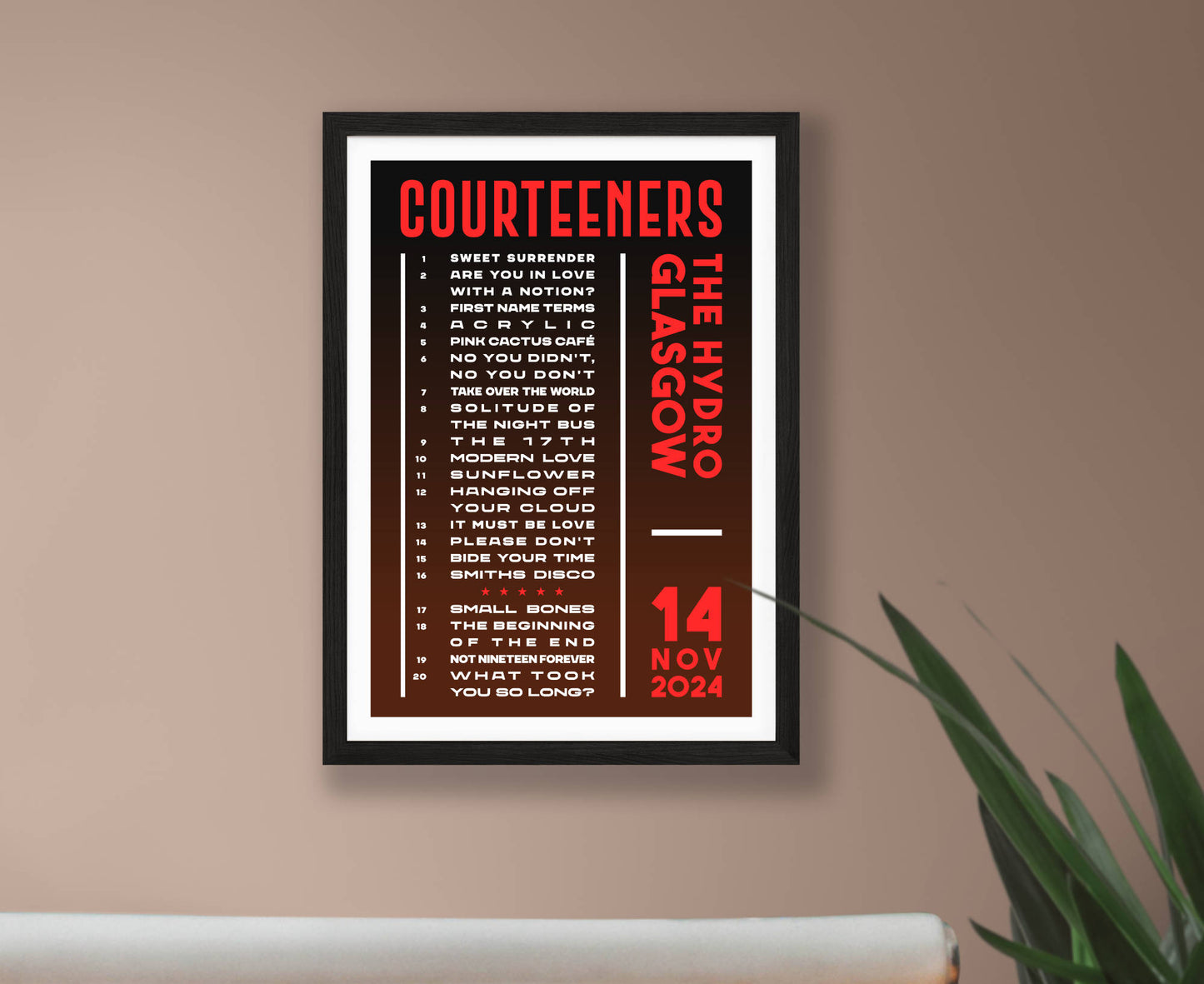 Courteeners 2024 Setlist Poster