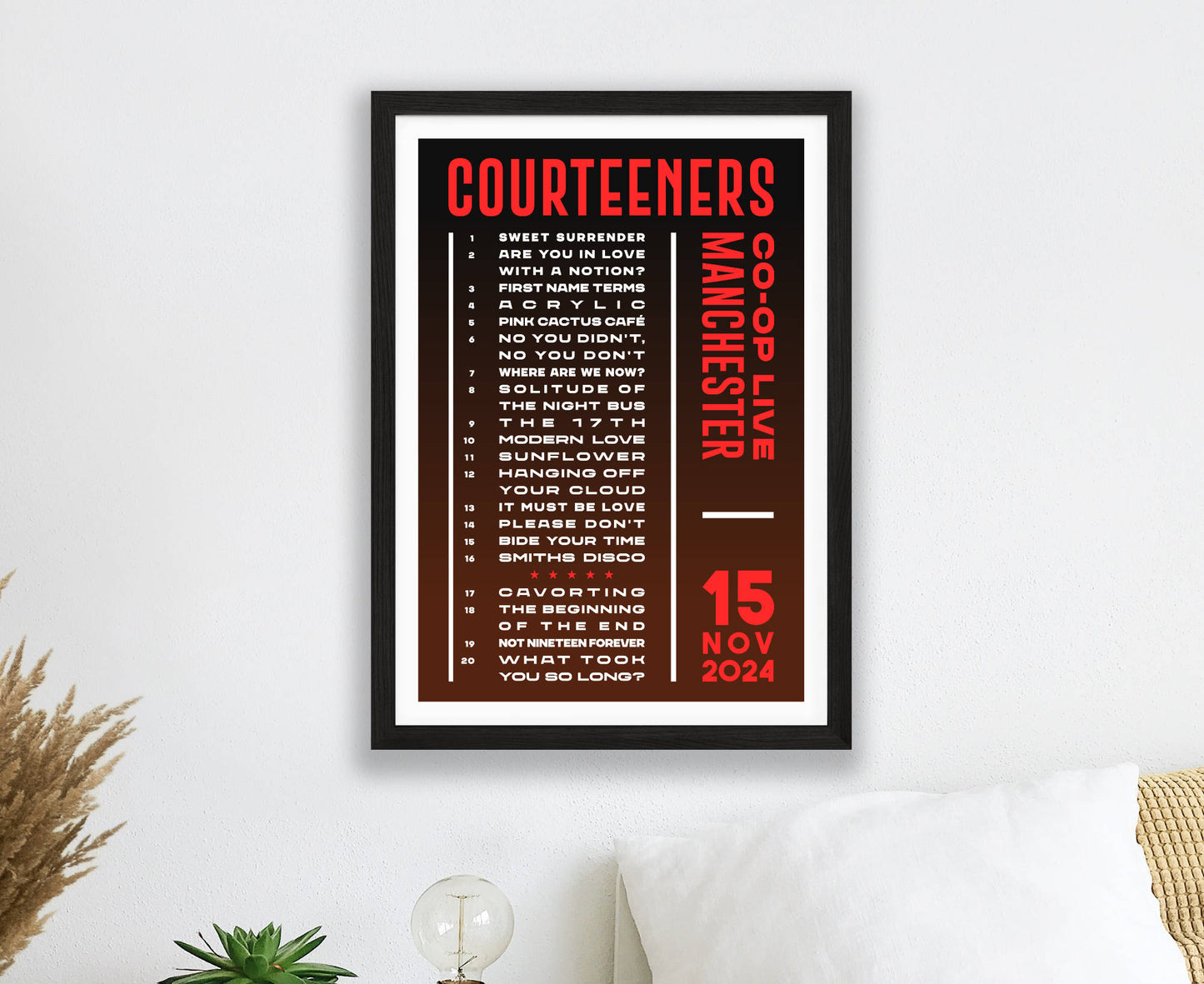 Courteeners 2024 Setlist Poster