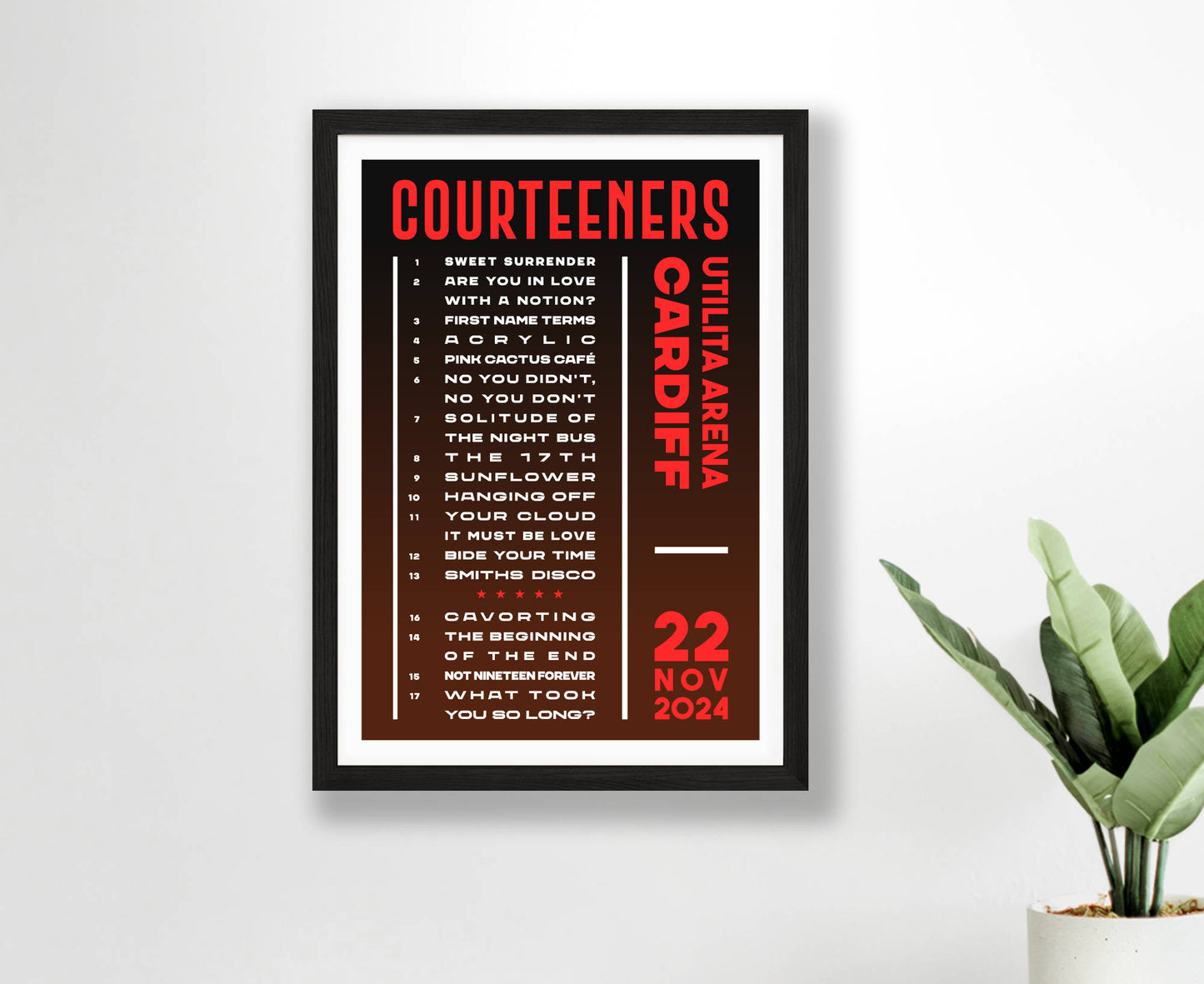 Courteeners 2024 Setlist Poster