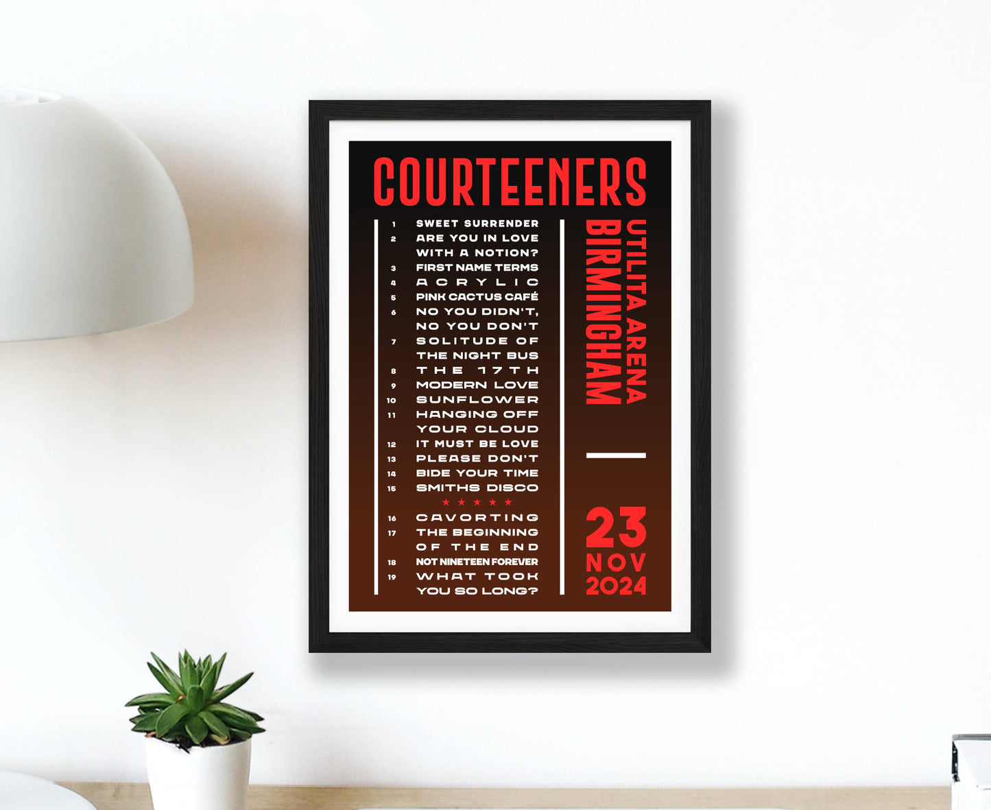 Courteeners 2024 Setlist Poster