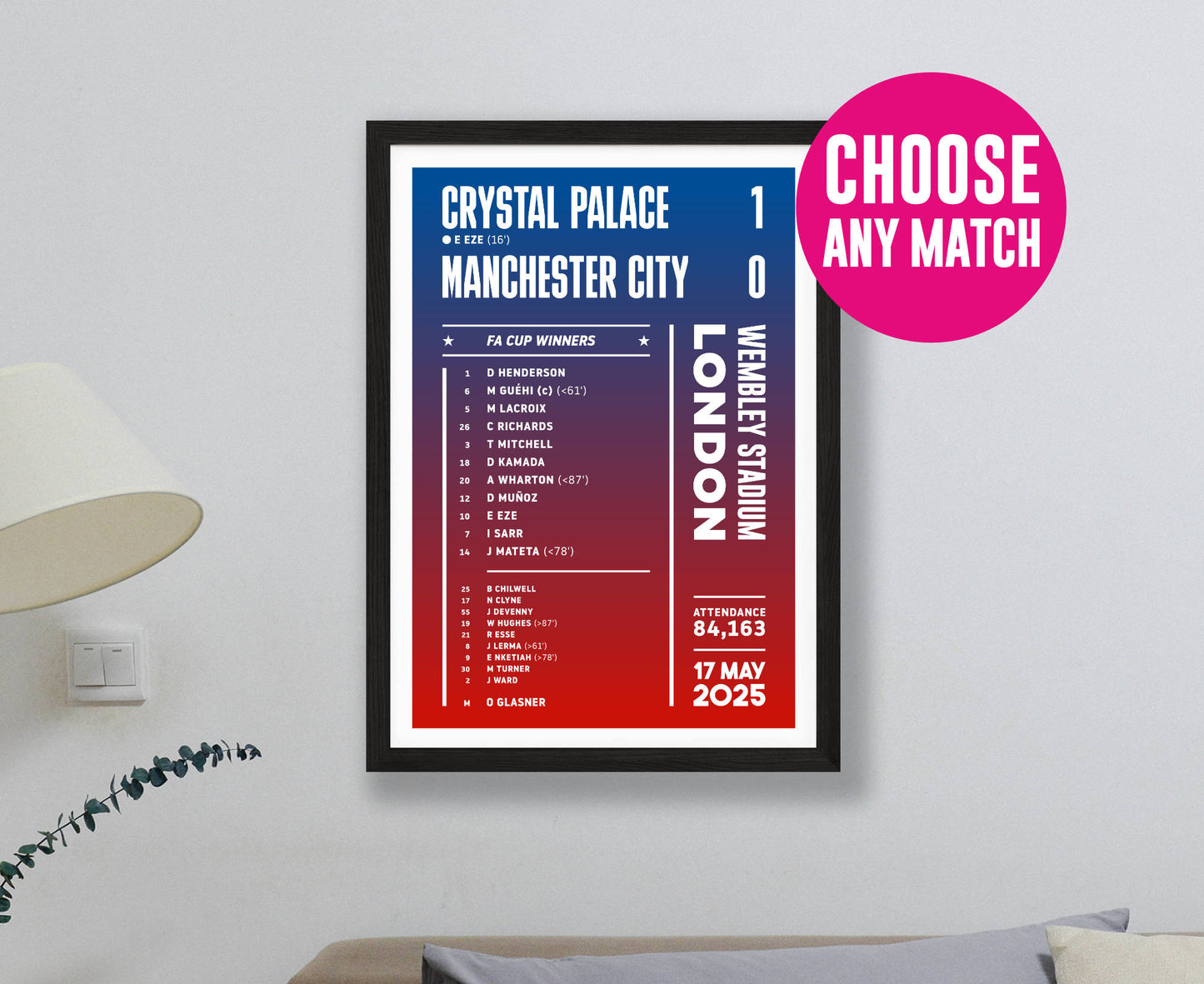 Custom Lineup Poster – Choose Any Match